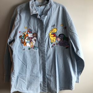Vintage Winter Winnie the Pooh Disney Button Down Shirt